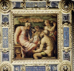 Allegory of the village of San Giovanni Valdarno from the ceiling of the Salone dei Cinquecento